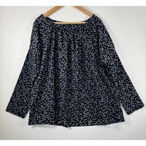 Pip Squeak Chapeau Tunic Blouse Navy Floral Oversized Boho Artisan Large